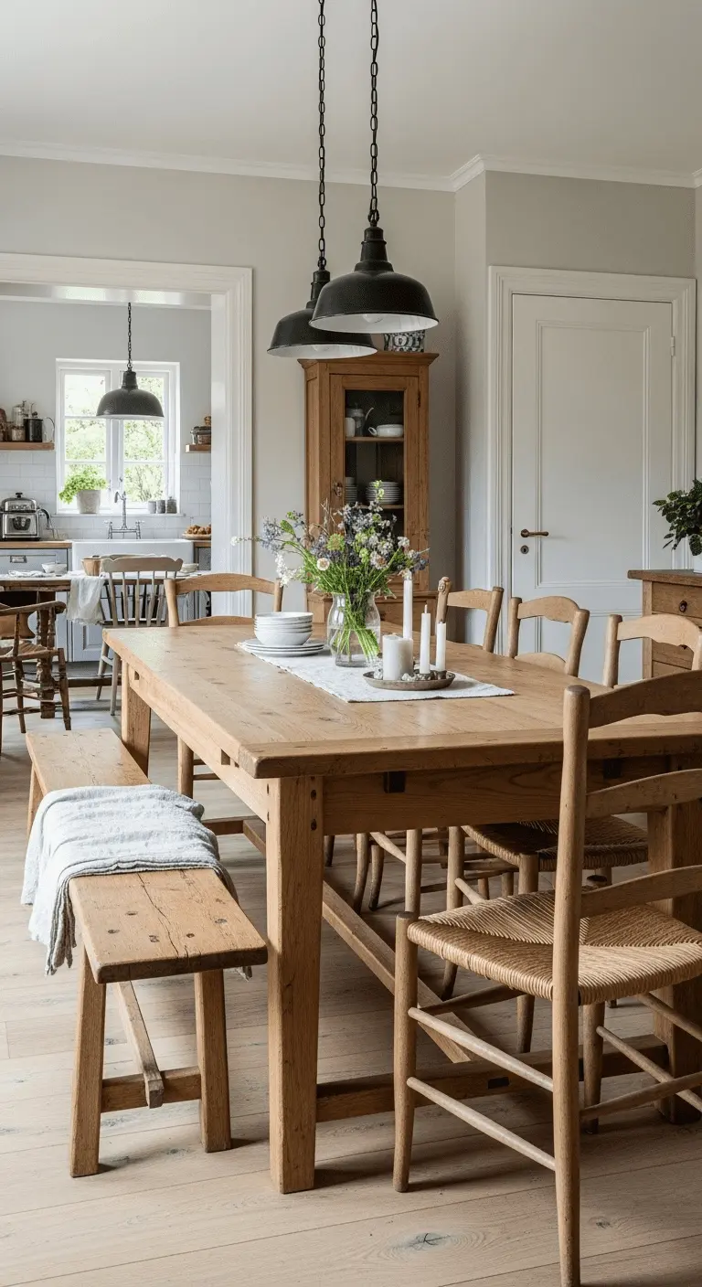 Large Wooden Dining Table