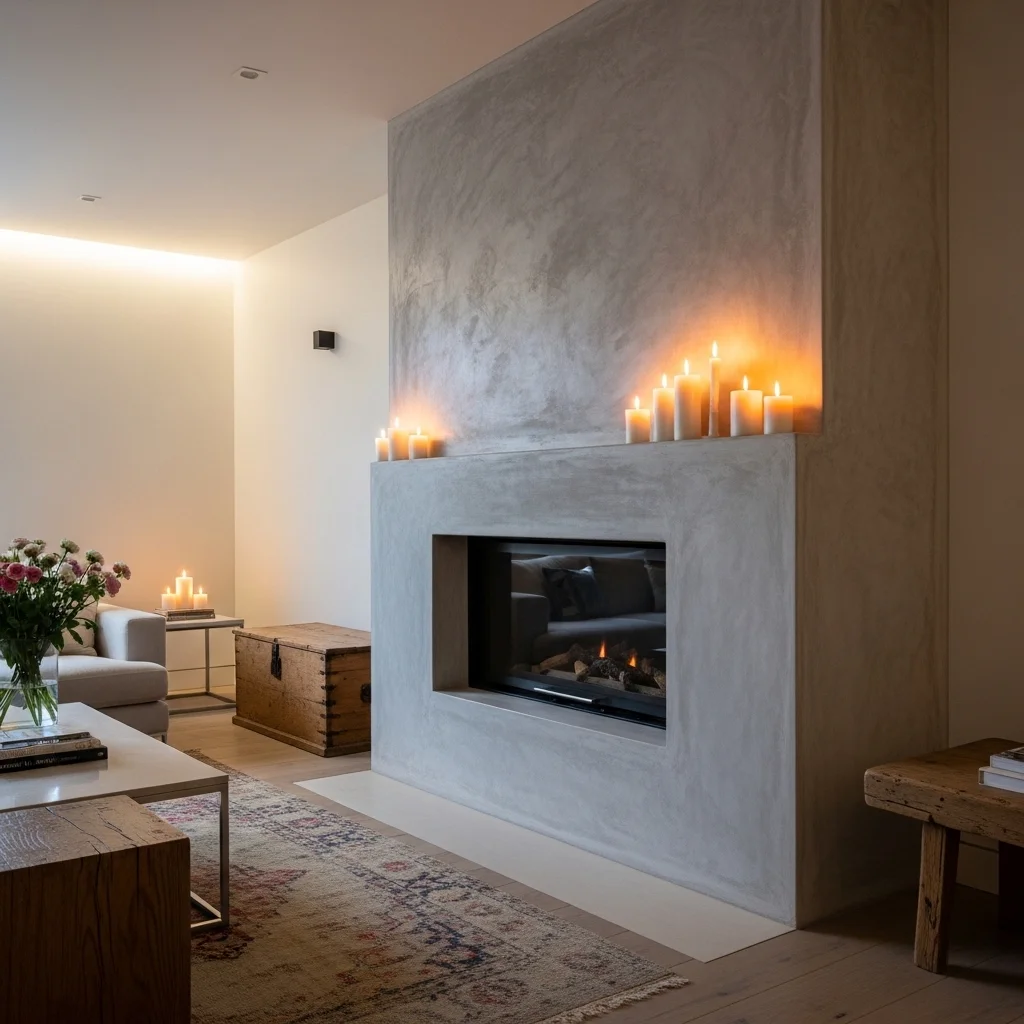 Limewash Plaster Fireplace