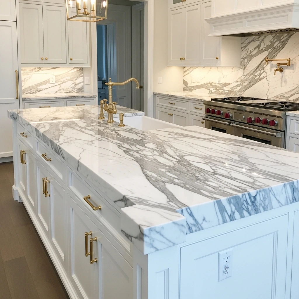 Marble Countertop Peninsula for Luxury Appeal Marble Countertop Peninsula for Luxury Appeal
