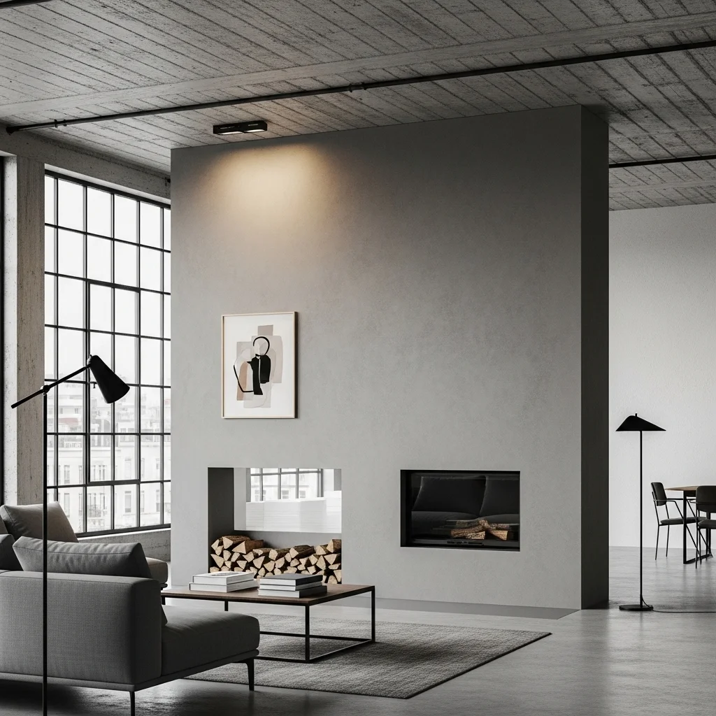 Microcement Plaster Fireplace