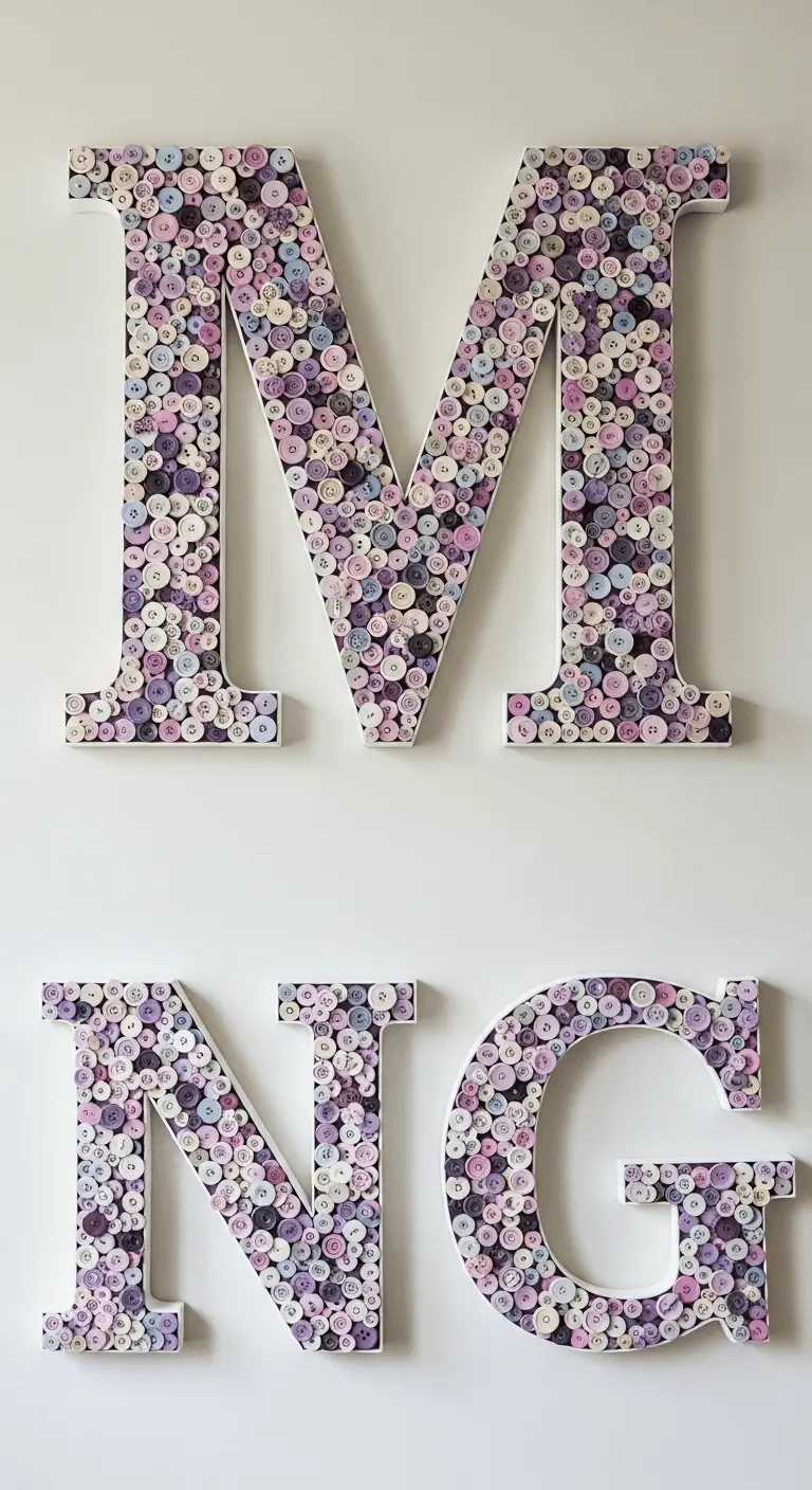 Monogram Letter Button Art