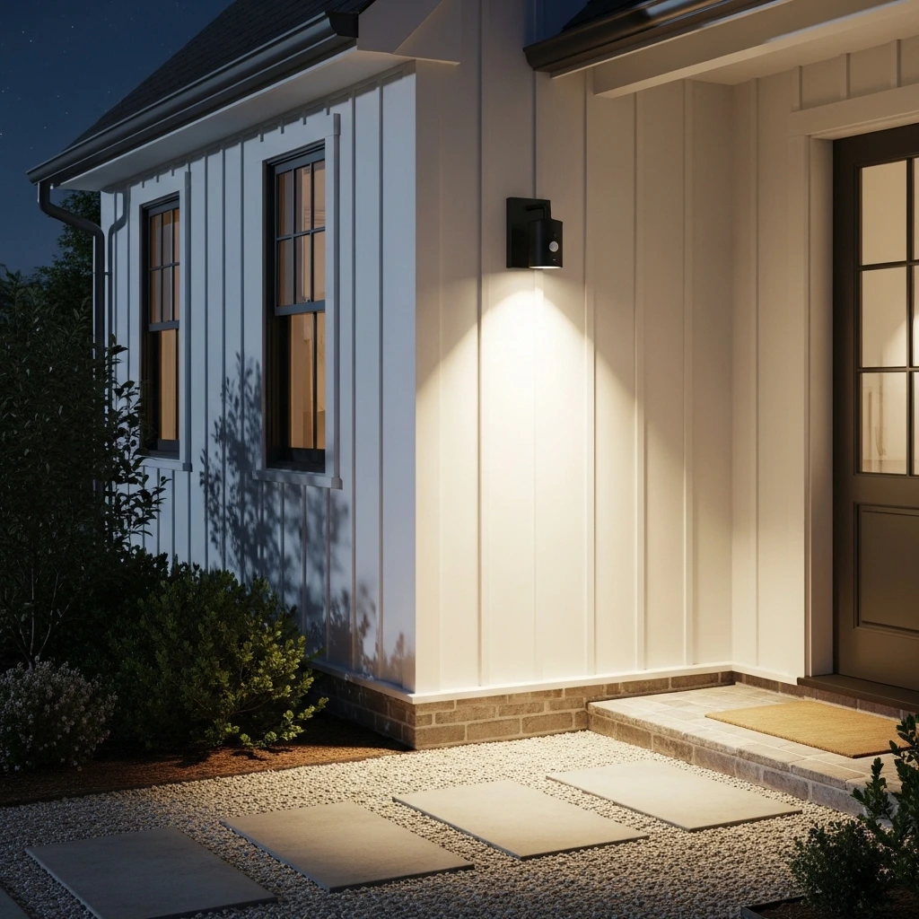 Motion-Activated Security Lights in Farmhouse Finishes
