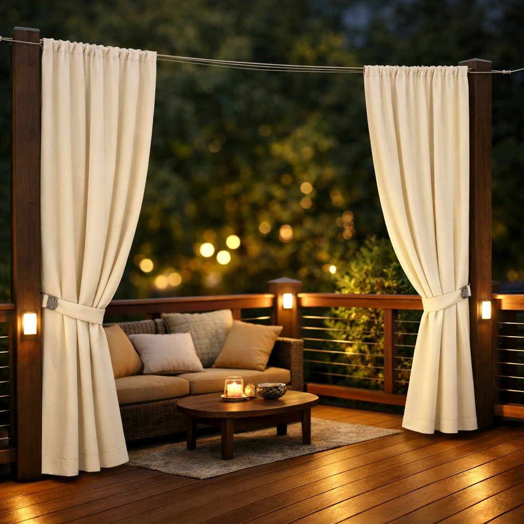 Outdoor Curtains on Tensioned Wire Systems