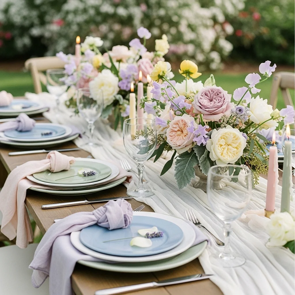 Pastel and Soft Floral Setting