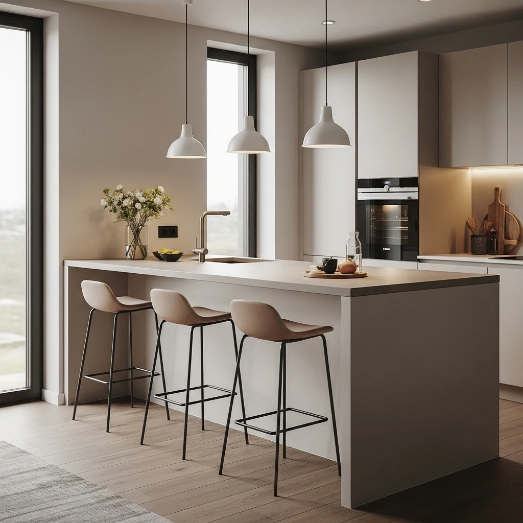 Peninsula with Seating and Bar Stools Peninsula with Seating and Bar Stools