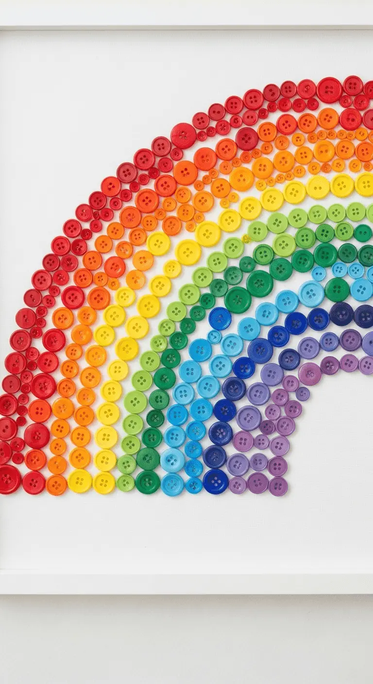 . Rainbow Button Wall Art
