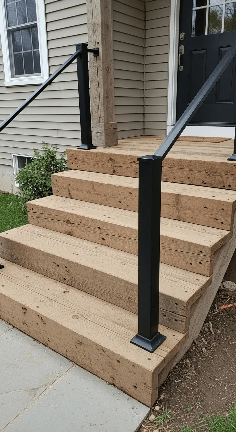 Reclaimed Wood Steps for Rustic Appeal