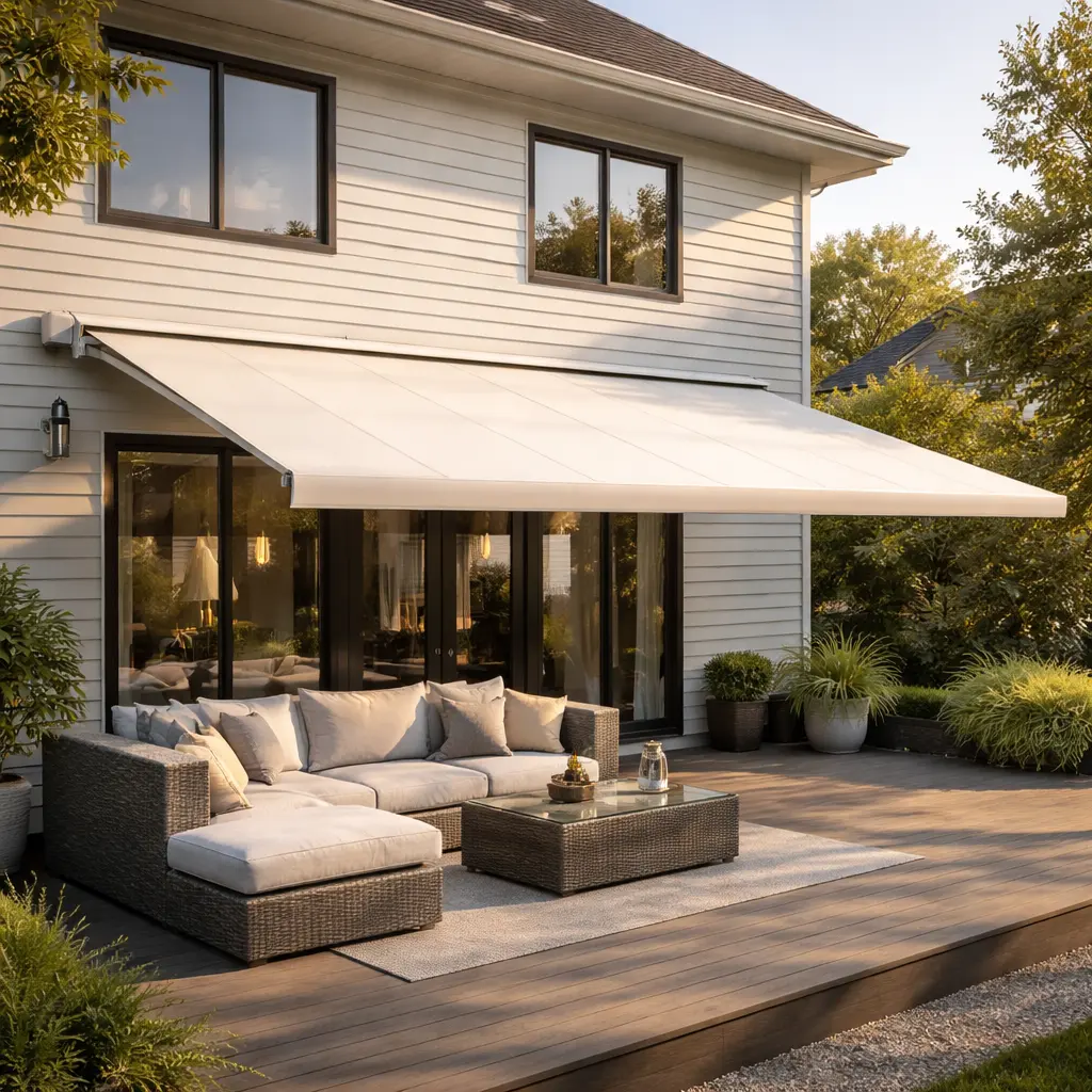 Retractable Awning With Wind Sensor Technology
