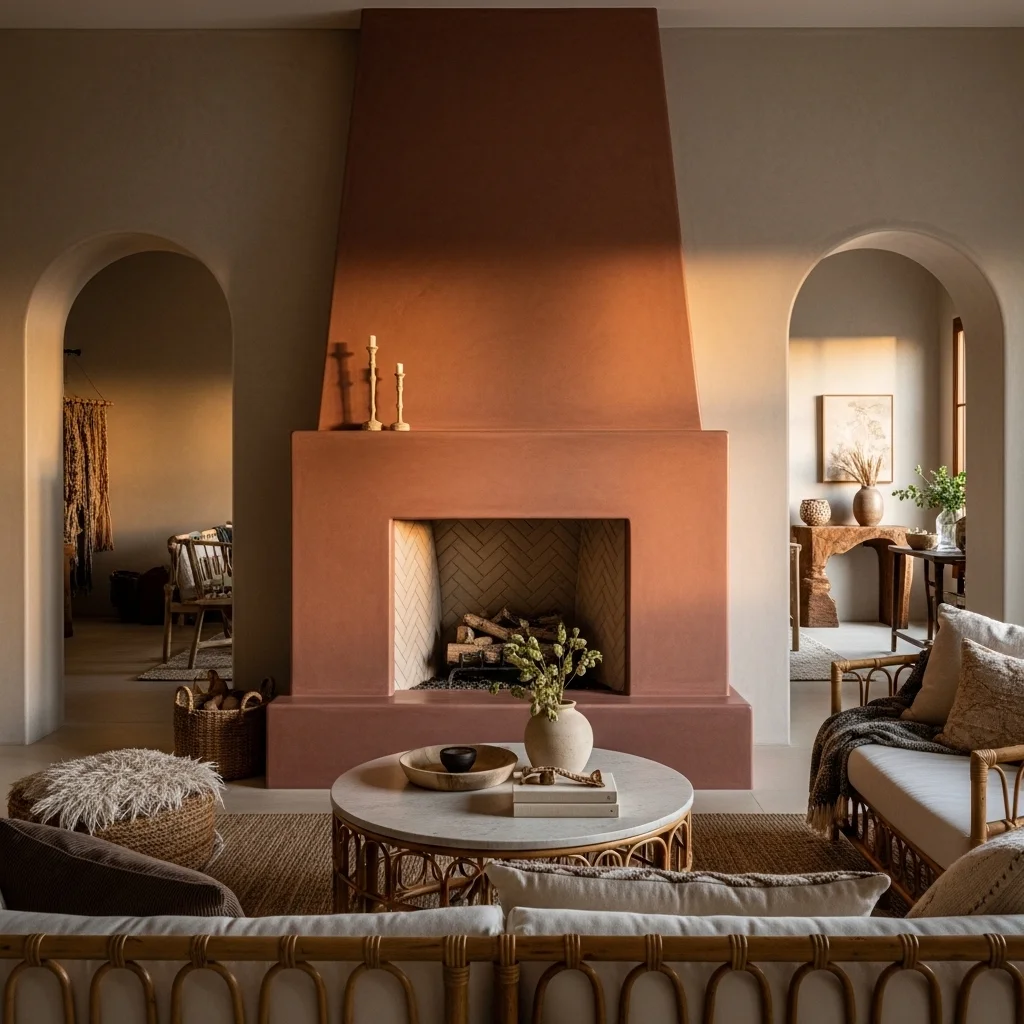 Roman Clay Plaster Fireplace