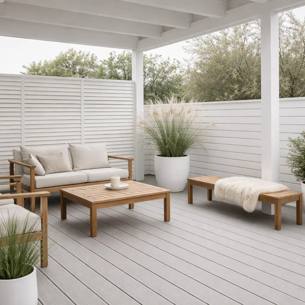 Scandinavian Inspired Grey and White Deck Design