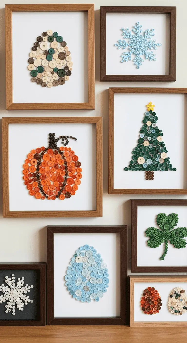 Seasonal and Holiday Button Art Panels