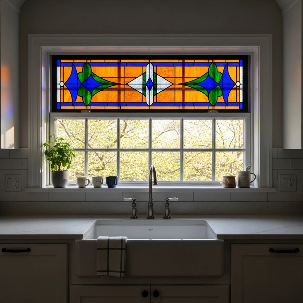 Stained Glass or Decorative Window Film for Privacy with Style