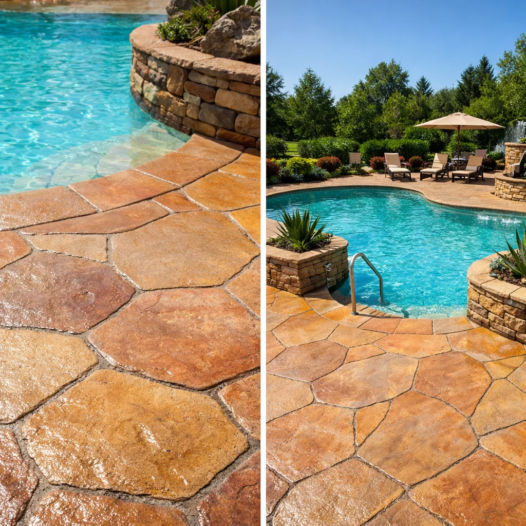 Stamped Concrete With a Flagstone Pattern