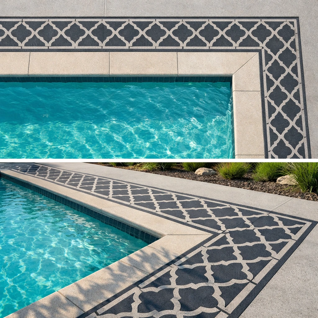 Stenciled Concrete for Custom Patterns and Borders
