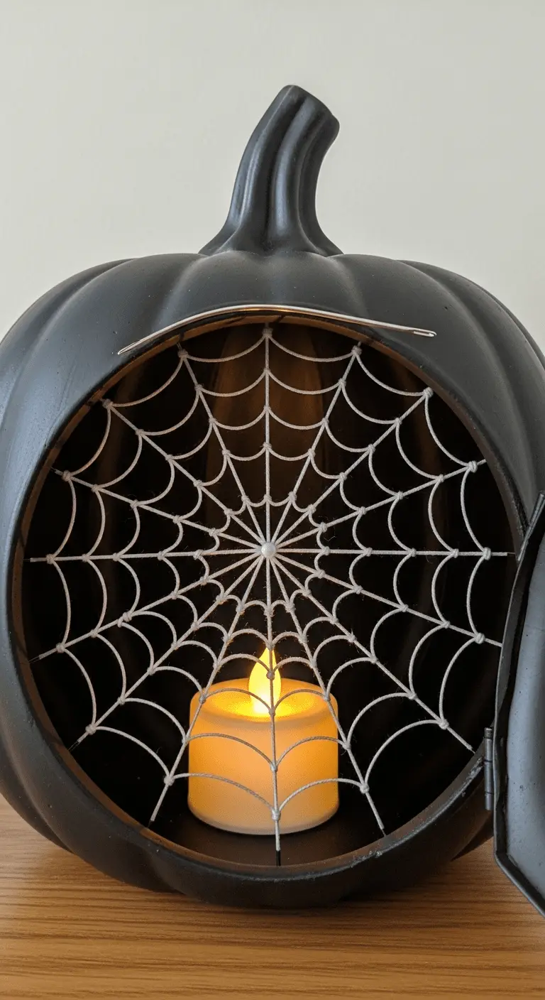 Stitched Spider Web Candle Lantern