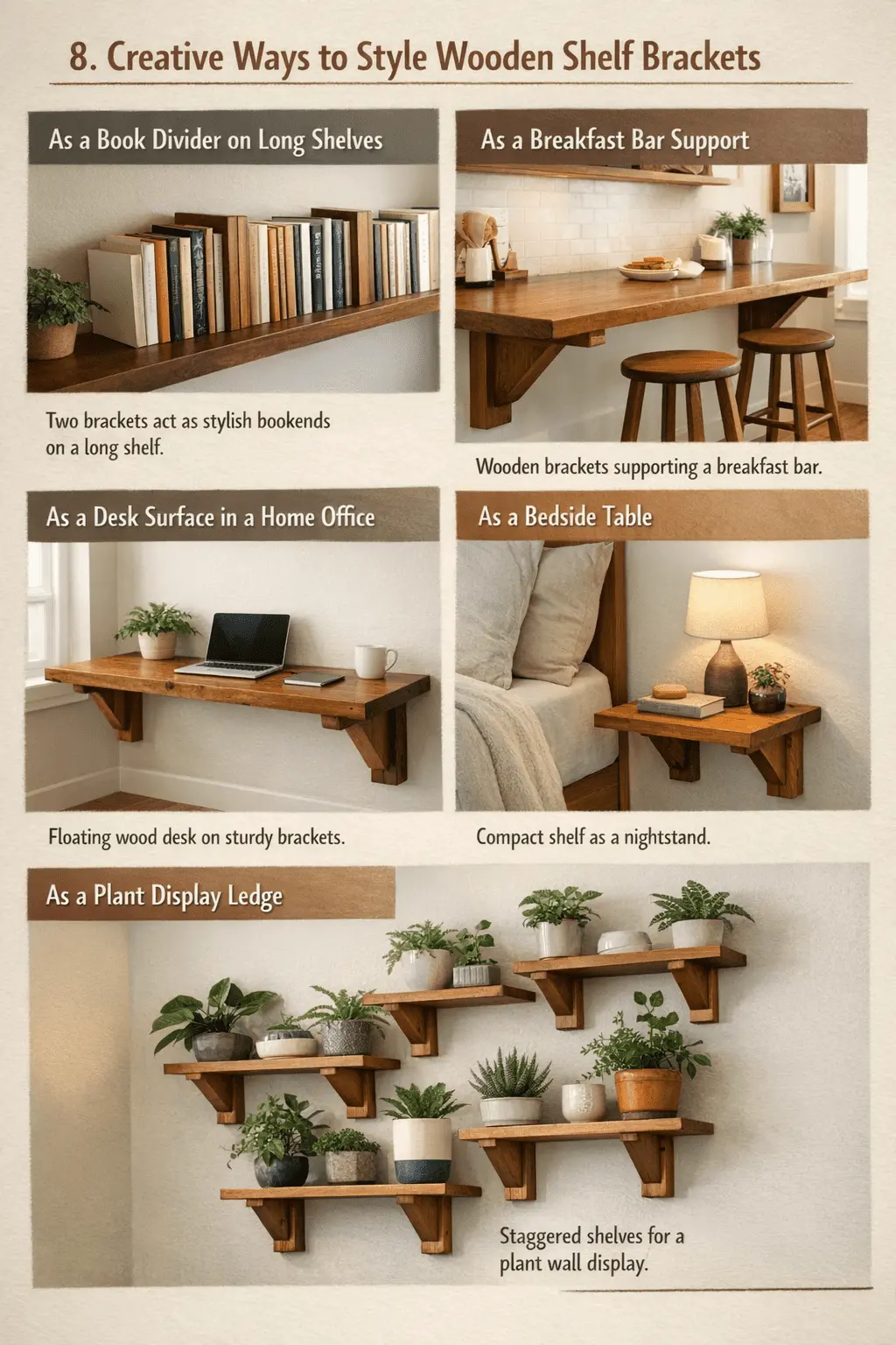 Style Wooden Shelf Brackets