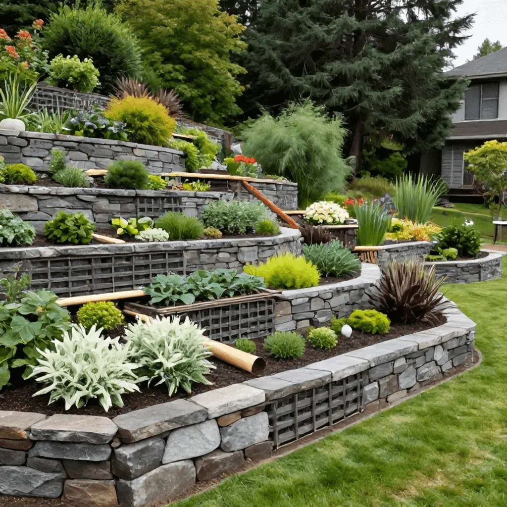 Terraced Garden on a Sloped Yard