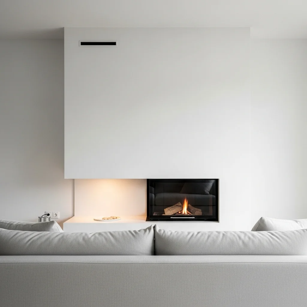 The All-White Plaster Fireplace with No Mantel