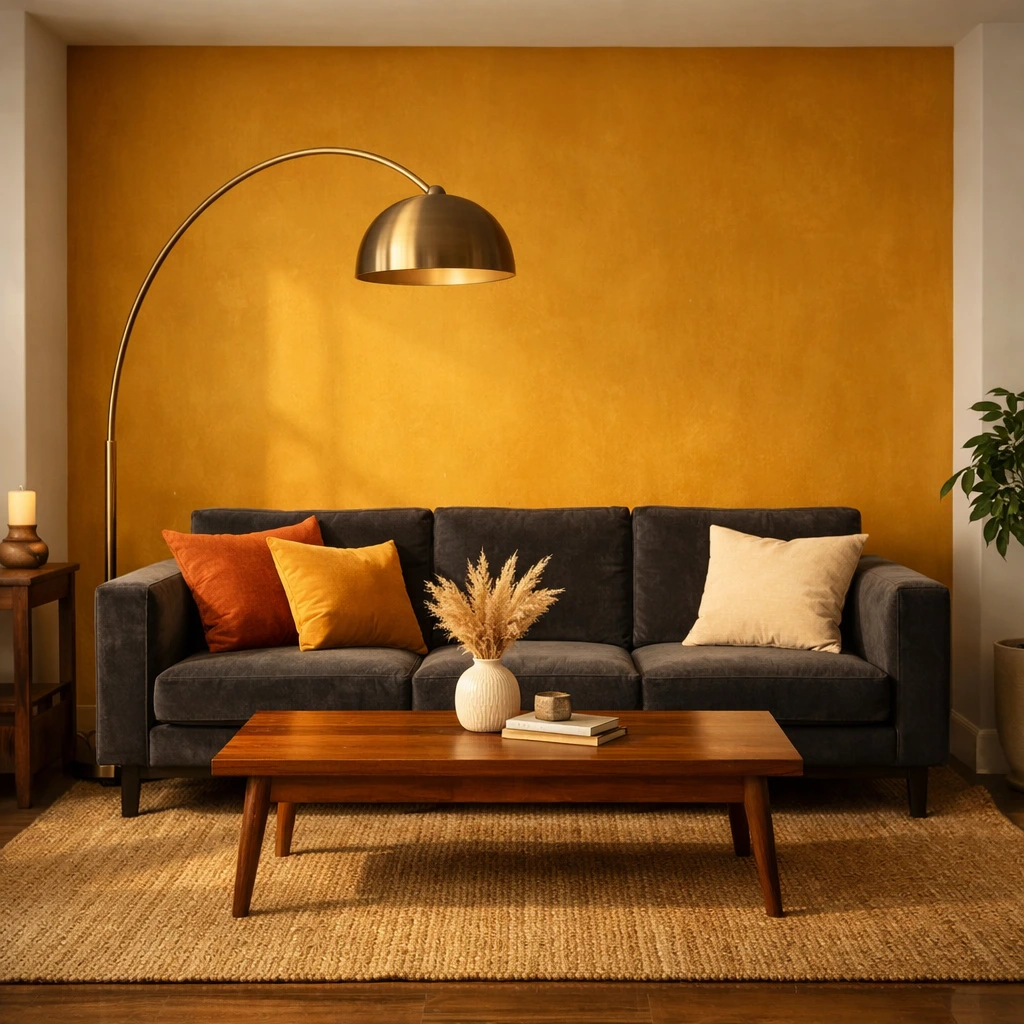The Golden Mustard Accent Wall