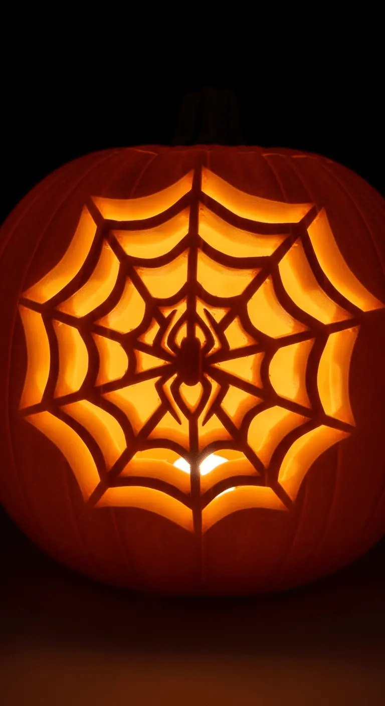 Three Dimensional Carved Spider Web