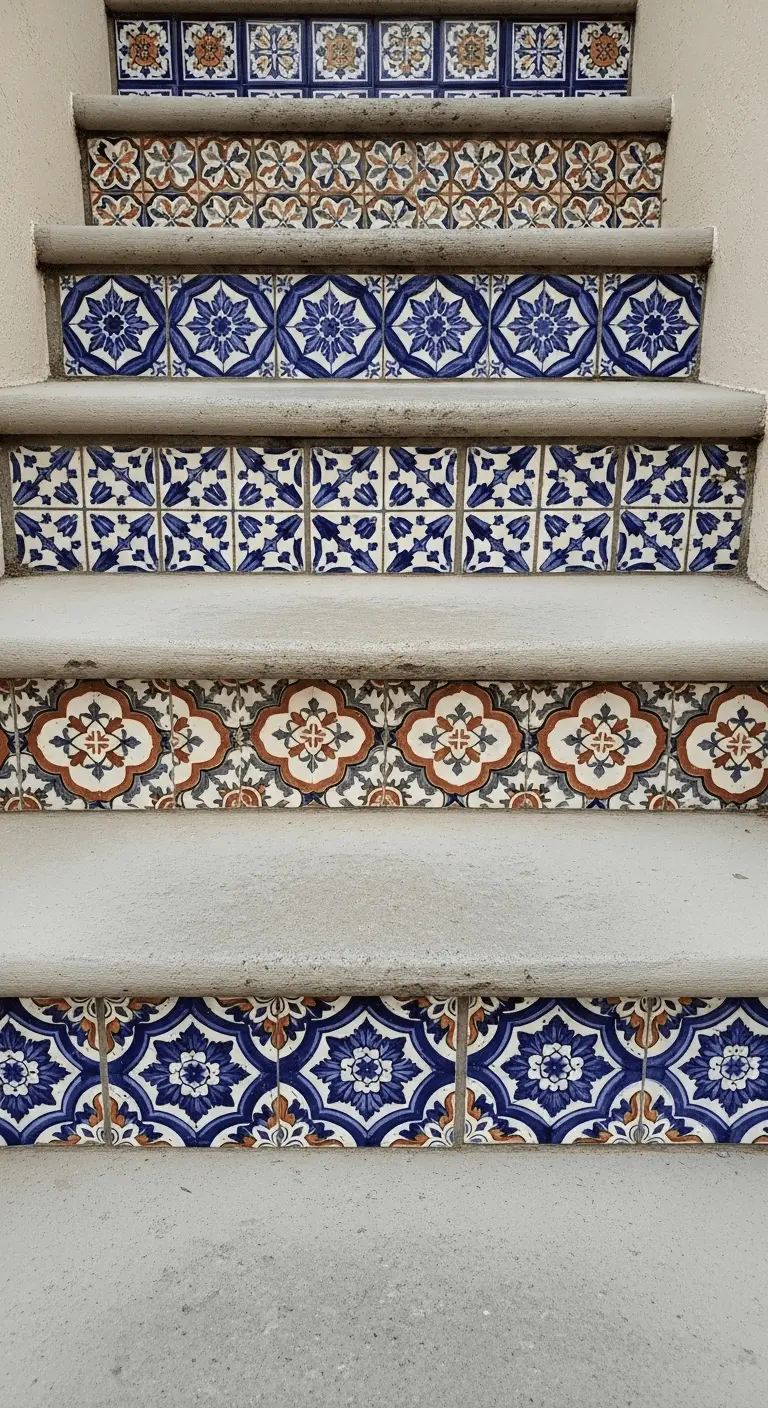Tile Clad Steps for Mediterranean