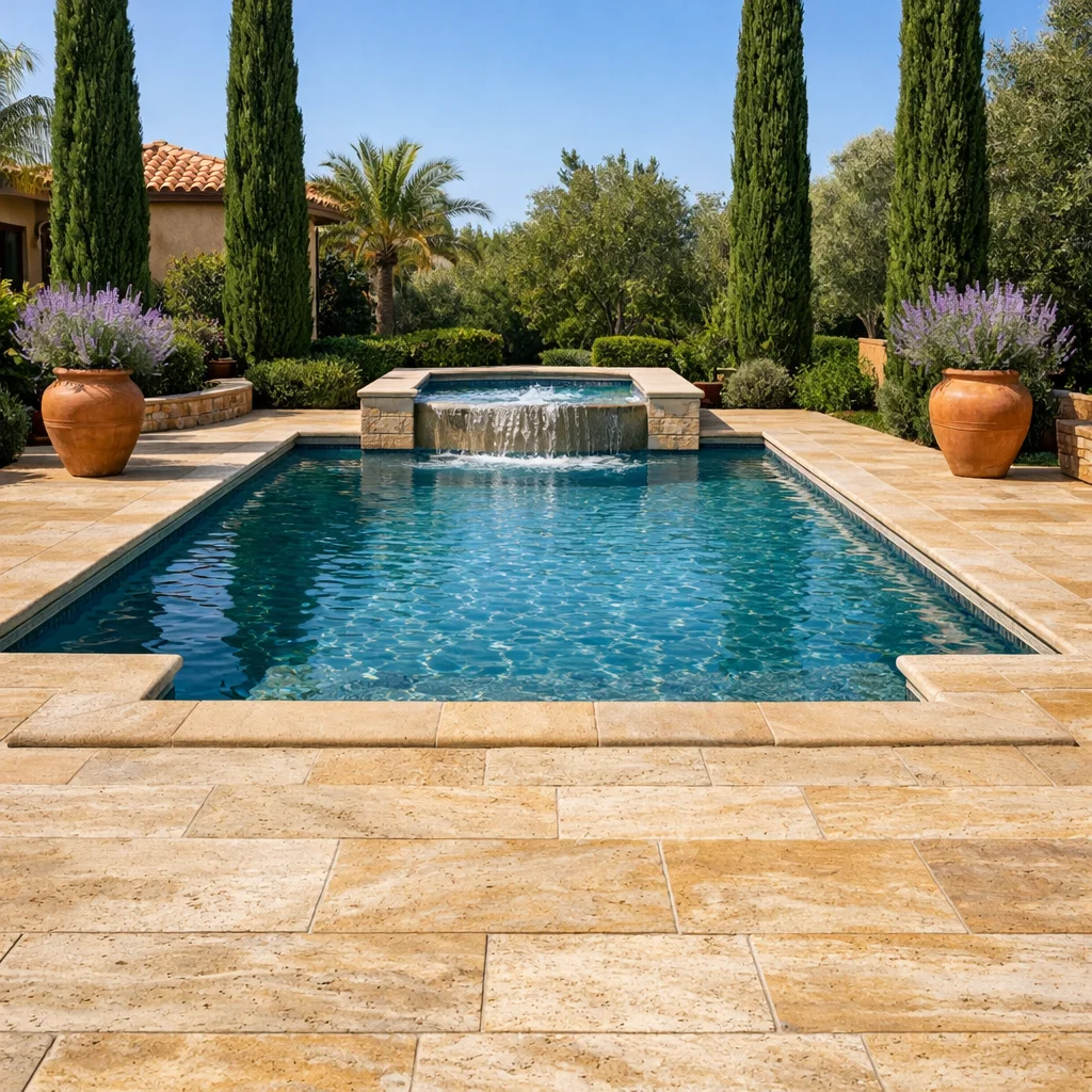 Travertine Look Stamped Concrete