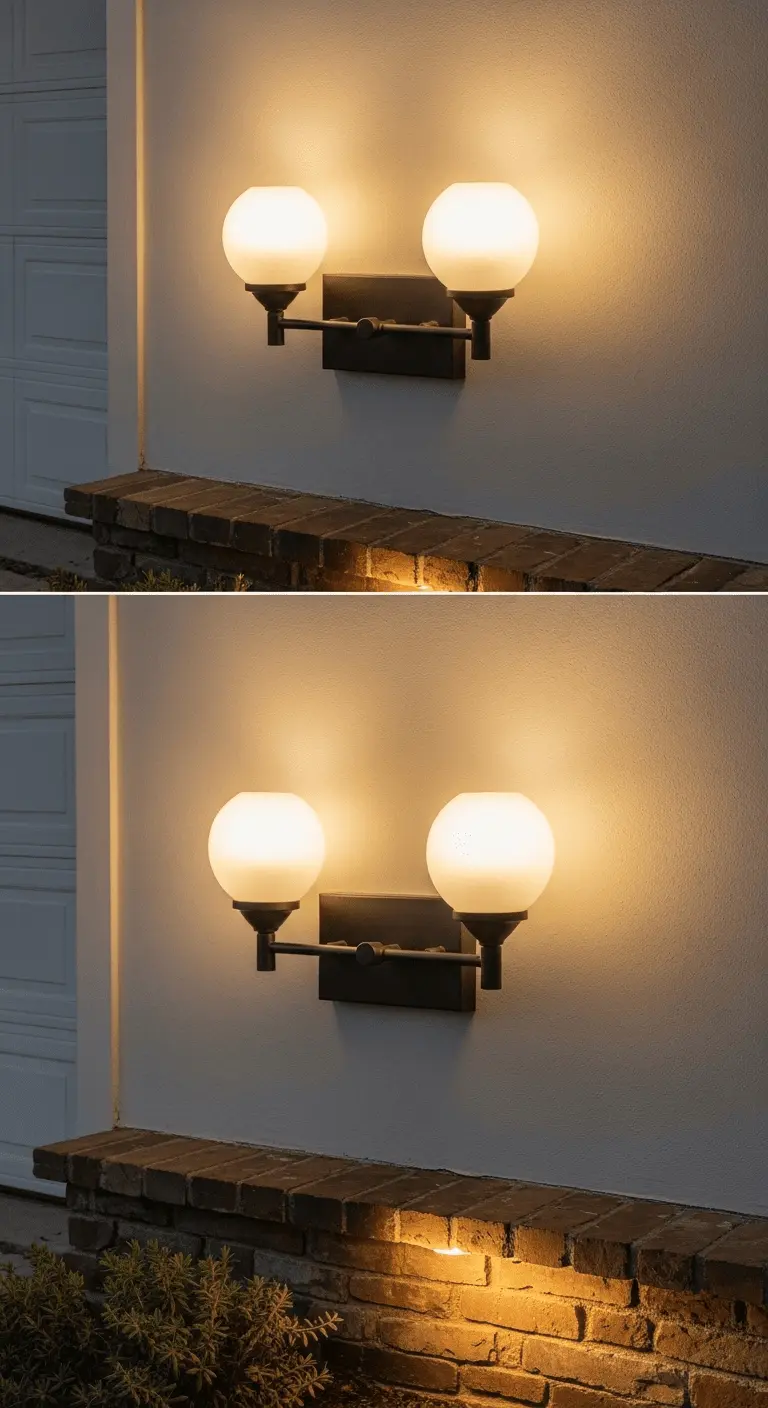 Twin Arm Double LED Sconces