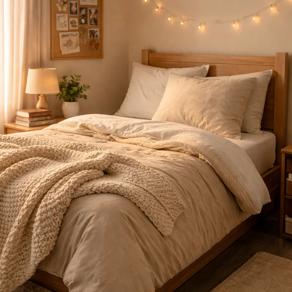 Twin XL Bedding and Layered Blankets