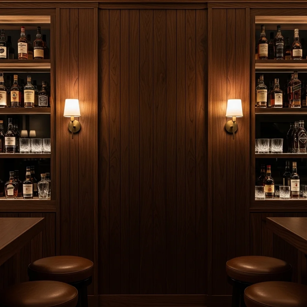 Use Dark Wood Paneling for a Moody, Sophisticated Feel