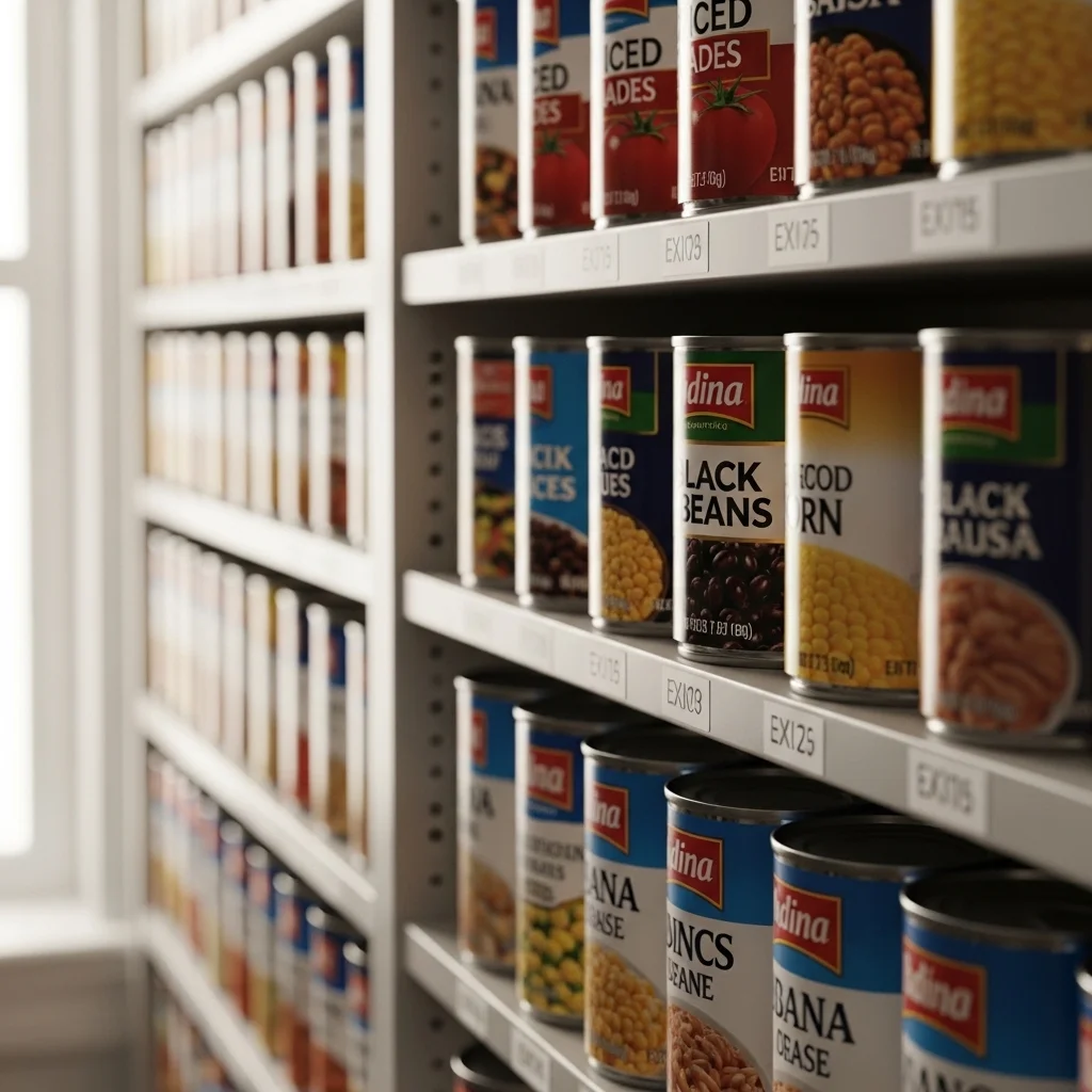 Use Tiered Can Racks on Pantry Shelves