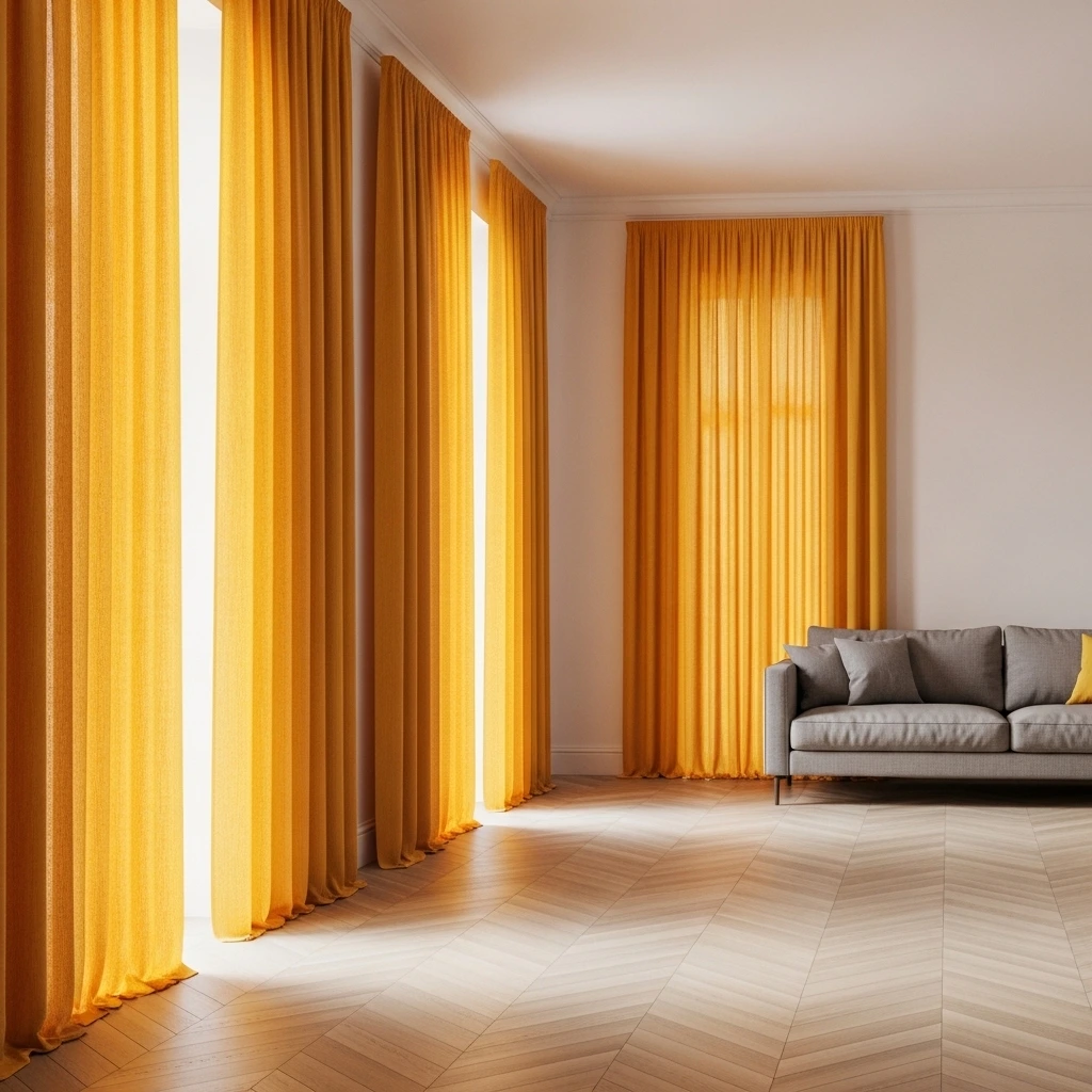 Yellow Curtains and Window Treatments