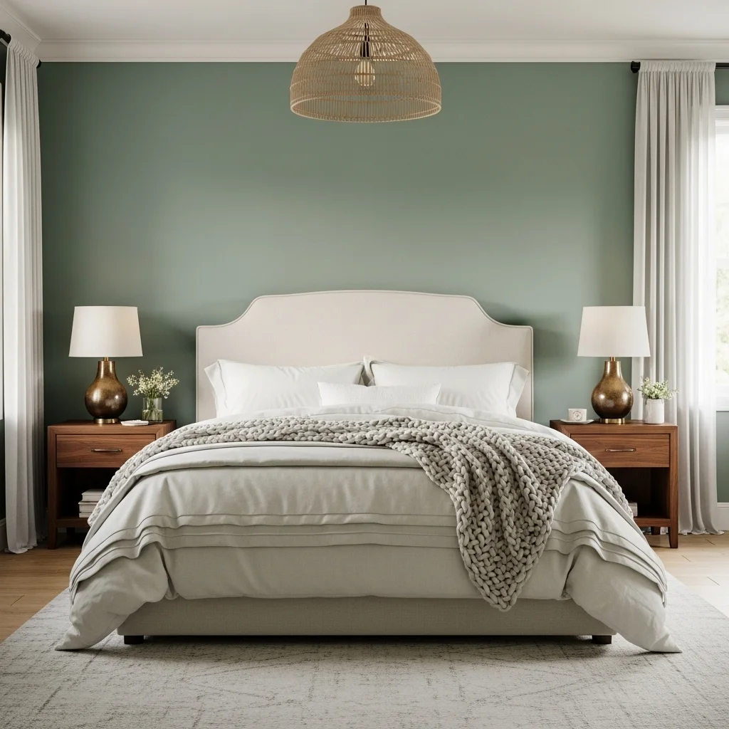 A Serene Seafoam Green Bedroom Retreat