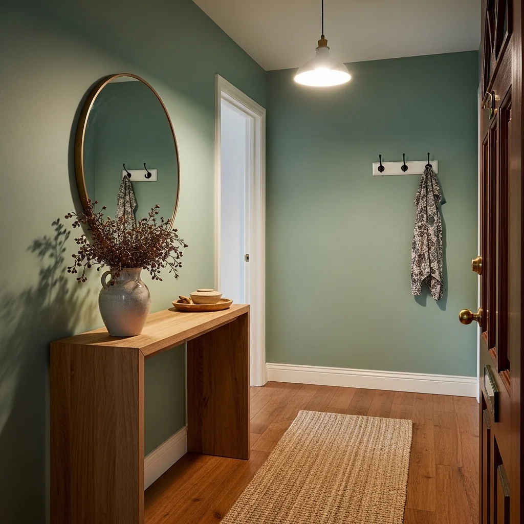 A Welcoming Entryway in Seafoam Green
