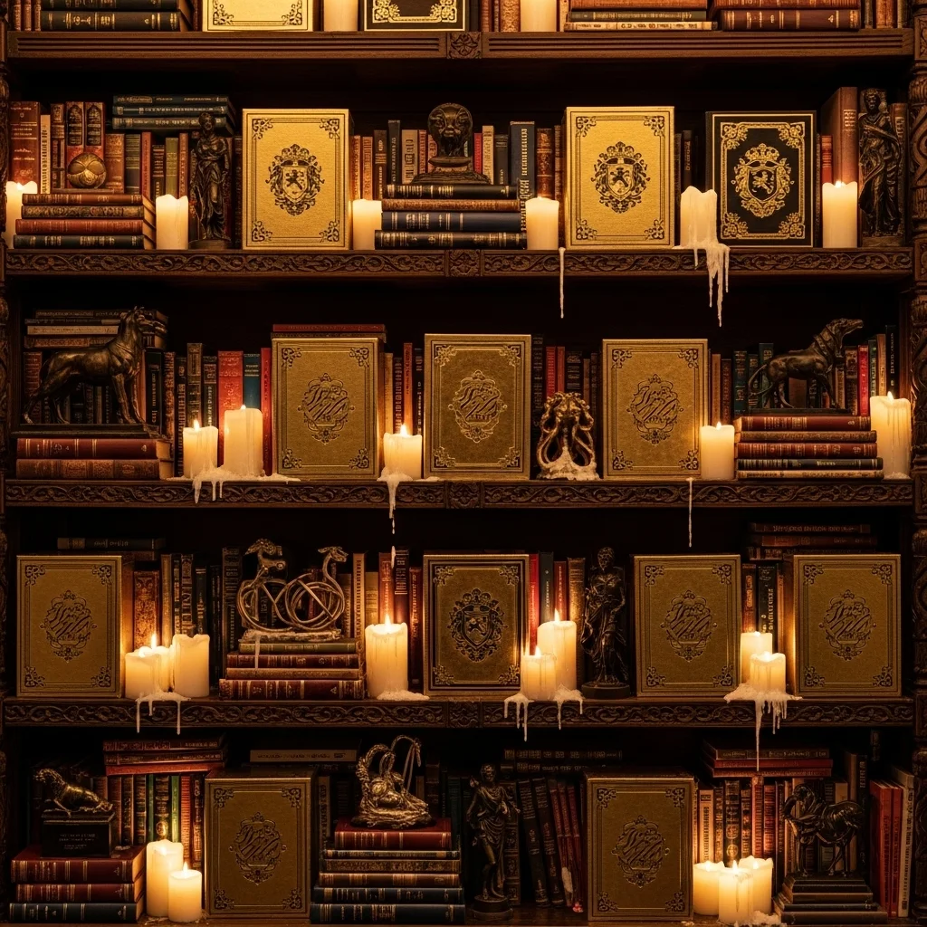 Antique Gold Foil Book Boxes for Glamorous Shelves