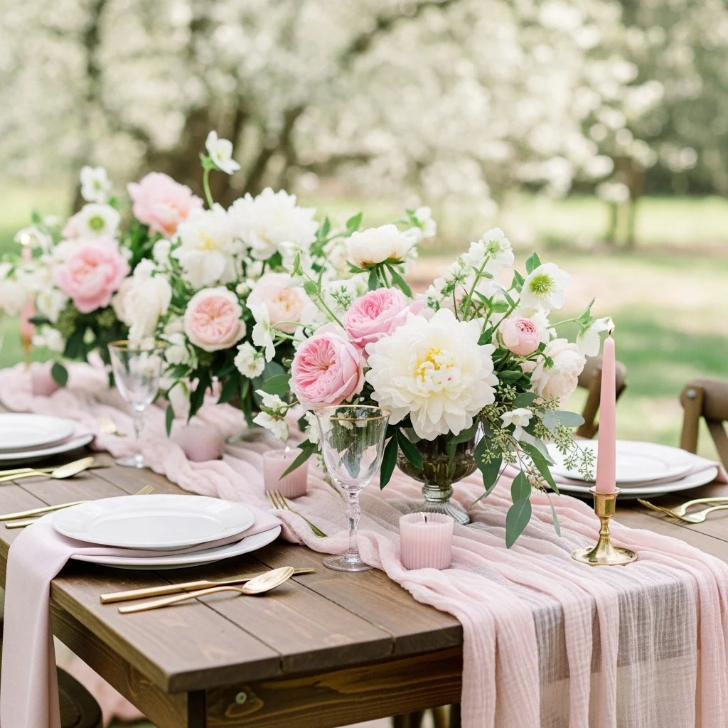 Blush Pink Cheesecloth for a Romantic Spring Setting