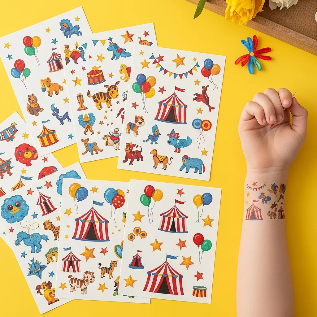 Carnival Themed Temporary Tattoos