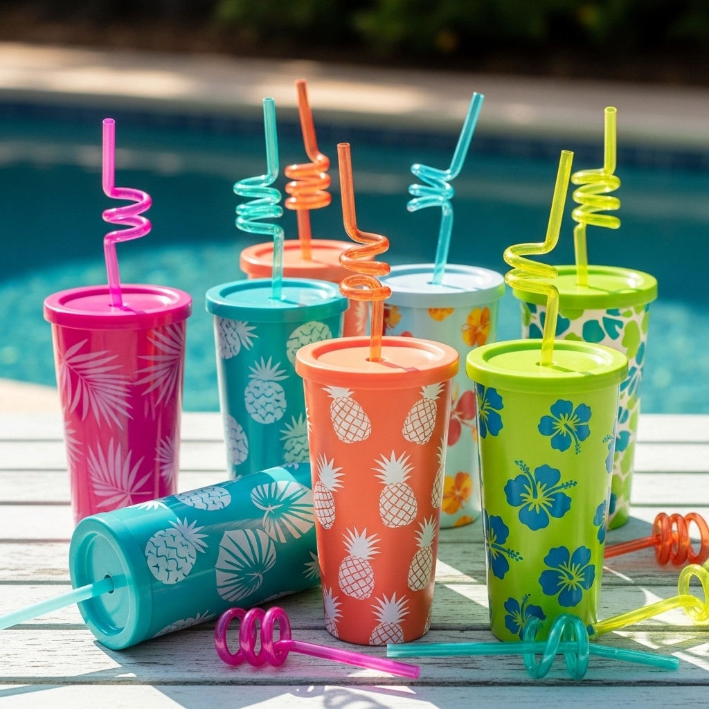 Custom Tumblers or Reusable Cups with Silly StrawsCustom Tumblers or Reusable Cups with Silly Straws