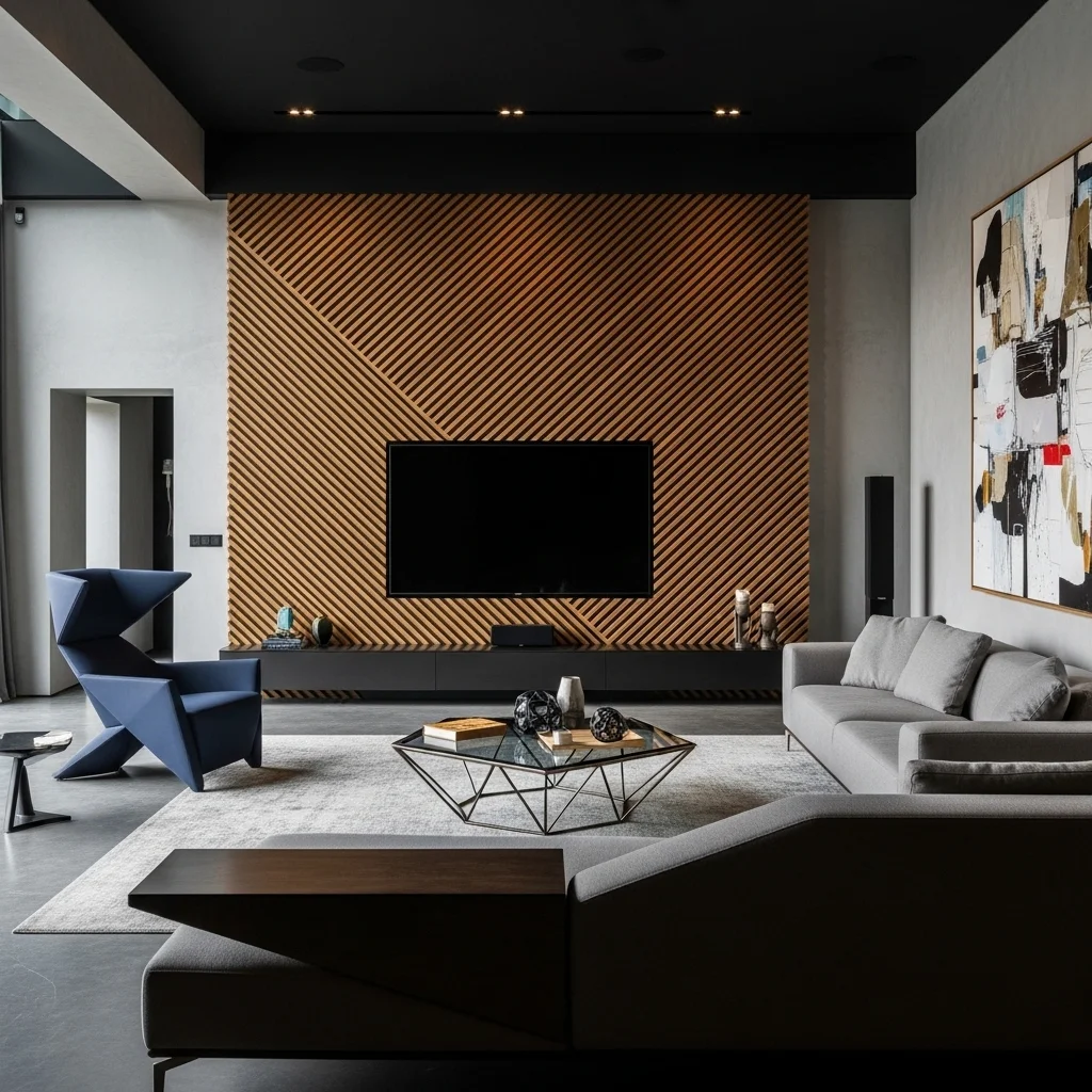 Diagonal Slat Pattern for a Contemporary Statement