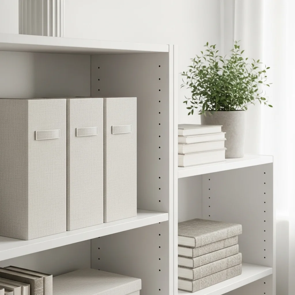 Faux Linen Book Boxes for Neutral Shelves