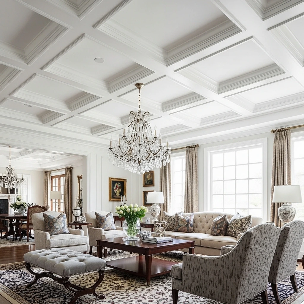 Install a Coffered Ceiling Frame Over the Texture