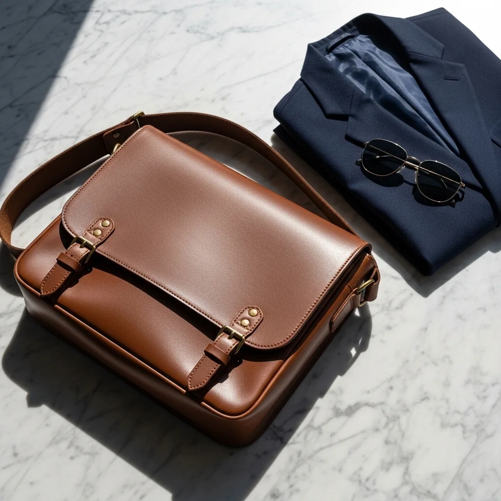 Leather Messenger Bag or Professional Briefcase