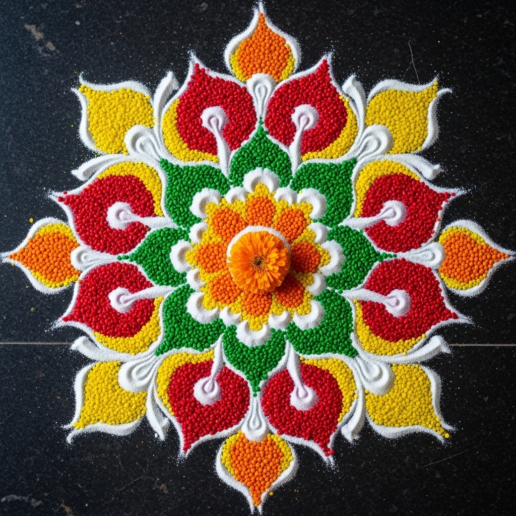 Lentil and Rice Rangoli