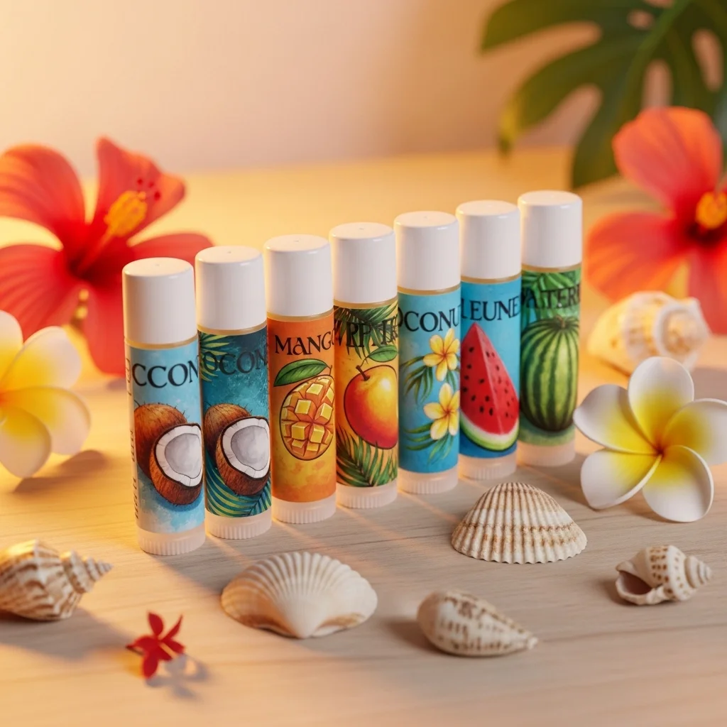 Lip Balm with Summer Labels