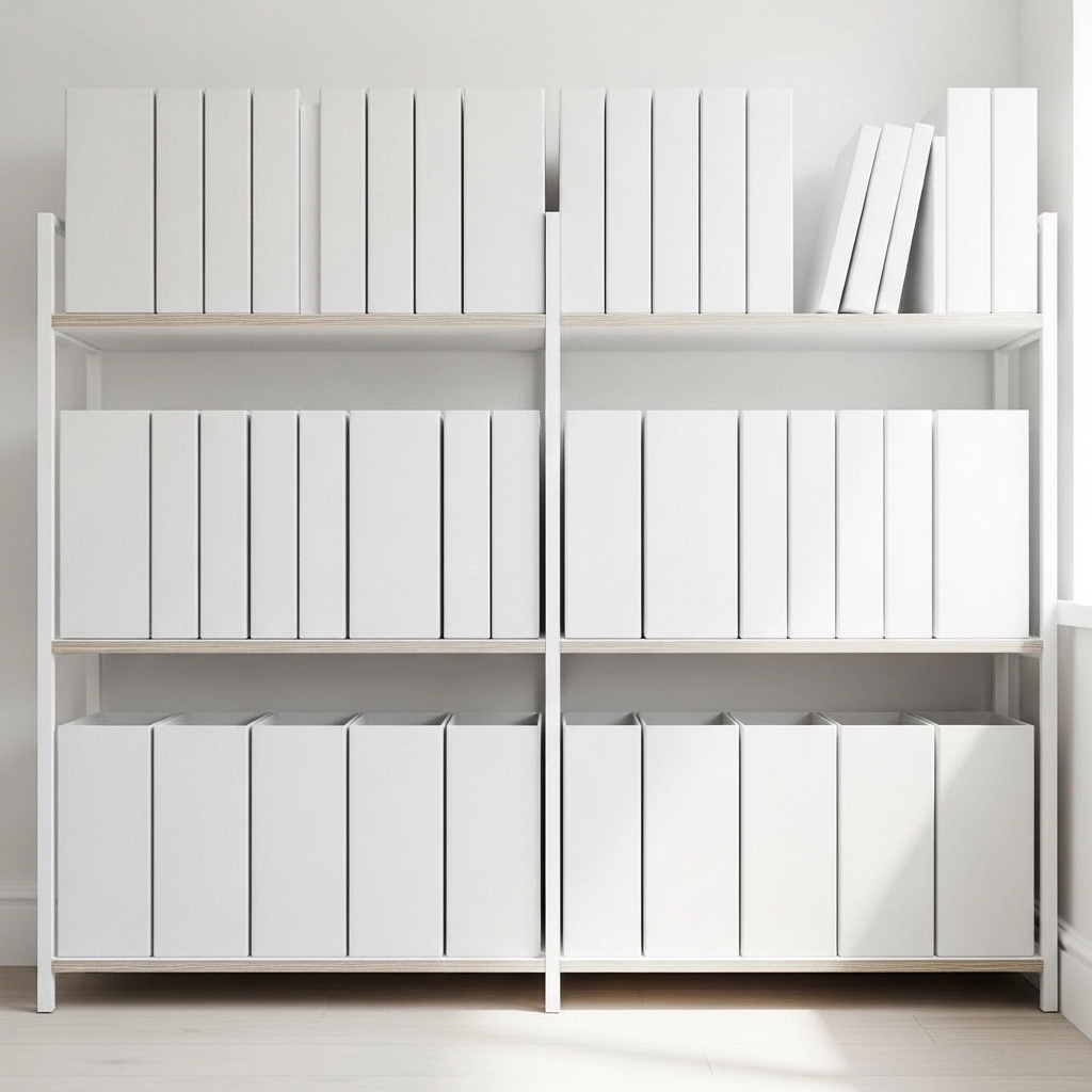 Minimalist White Book Boxes for Clean Aesthetics