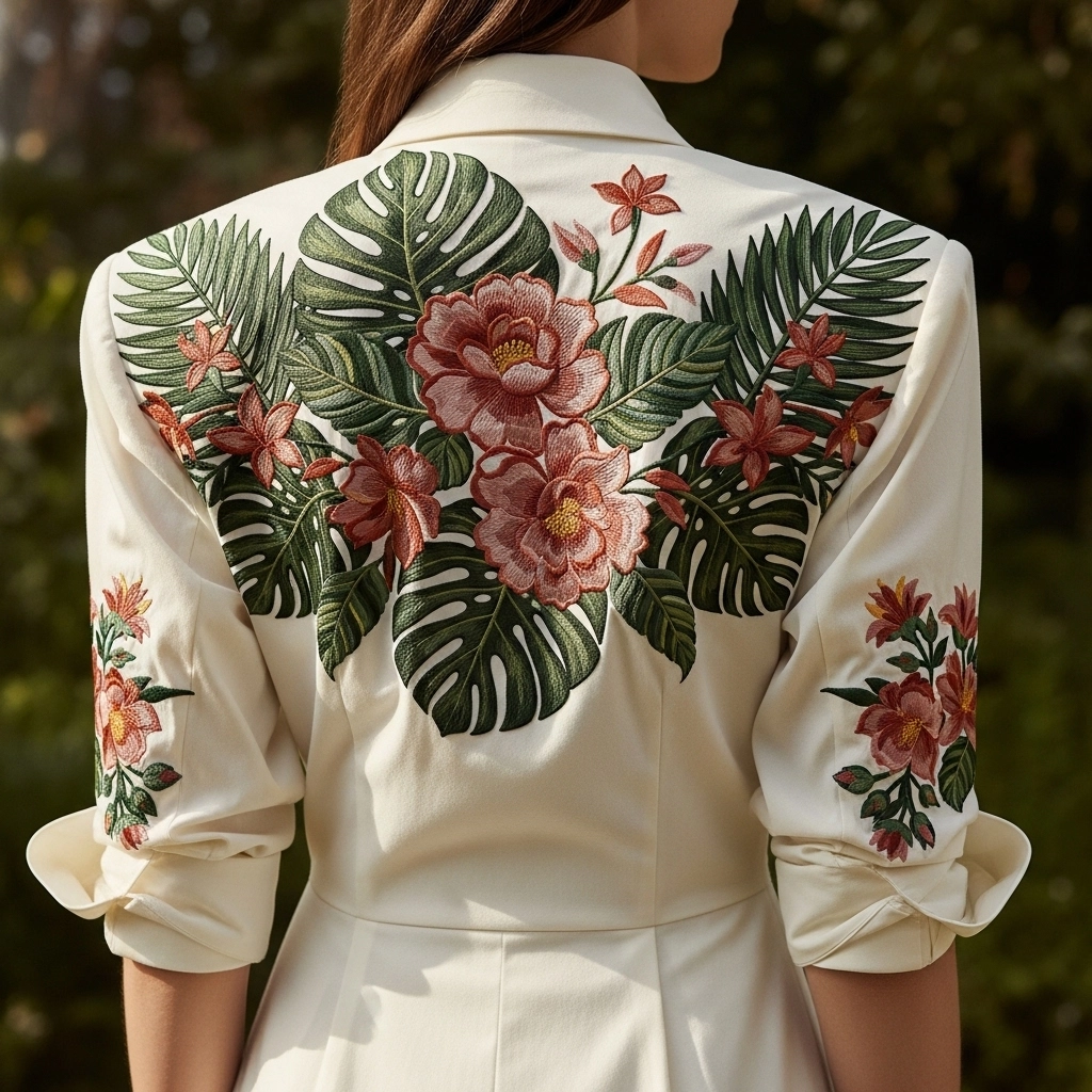 Oversized Botanical Back Panel