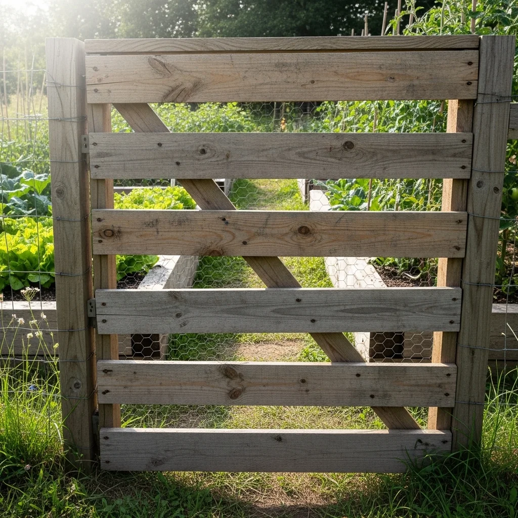 Pallet Wood Gate with Wire Infill