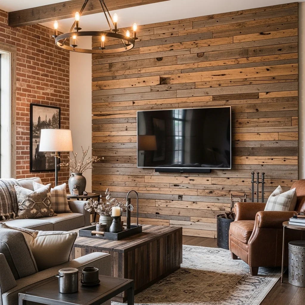 Reclaimed Wood Slats for a Rustic Character Wall