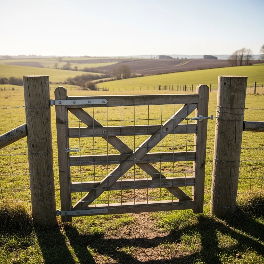 Rustic Post and Rail Gate with Wire Backing