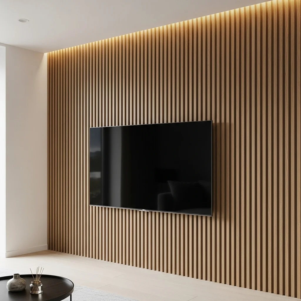 Slat Wall with Hidden Cable Management