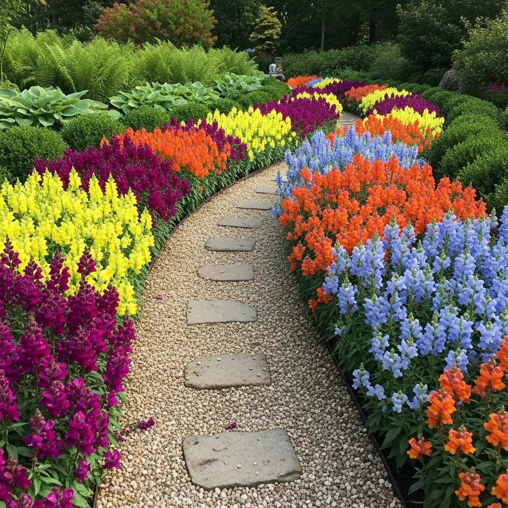 Snapdragons as Pathway Edging